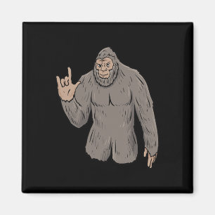 Imán ILY BIG Foot ASL Hand Gesture Deaf Hearing Loss Aw