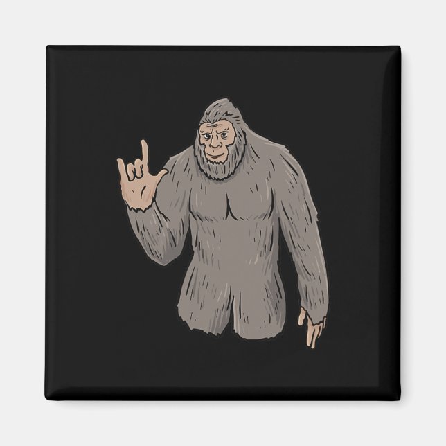 Imán ILY BIG Foot ASL Hand Gesture Deaf Hearing Loss Aw (Frente)