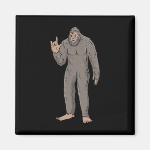 Imán ILY BIG Foot ASL Hand Gesture Deaf Hearing Loss Aw