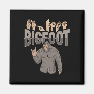 Imán ILY Bigfoot ASL Hand Gesture Deaf Hearing Loss Awa