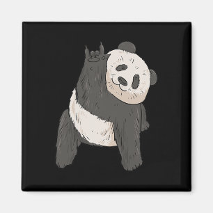 Imán ILY Panda ASL Hand Gesture Deaf Hearing Loss Consc