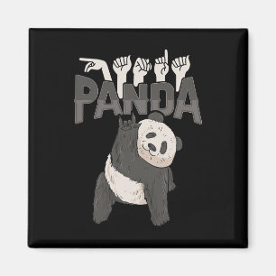 Imán ILY Panda ASL Hand Gesture Deaf Hearing Loss Consc