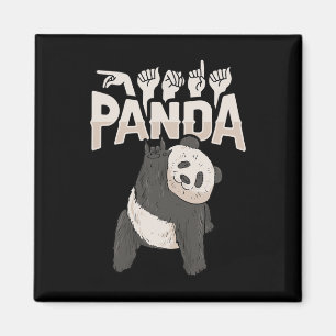 Imán ILY Panda ASL Hand Gesture Deaf Hearing Loss Consc