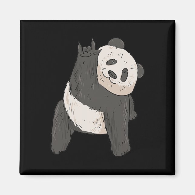 Imán ILY Panda ASL Hand Gesture Deaf Hearing Loss Consc (Frente)