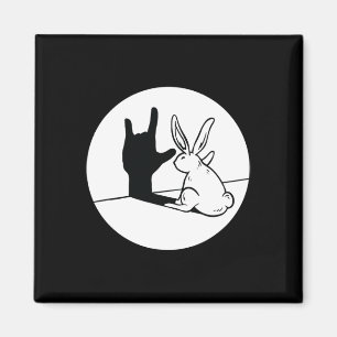 Imán ILY Rabbit ASL Hand Gesture Deaf Hearing Loss Awar