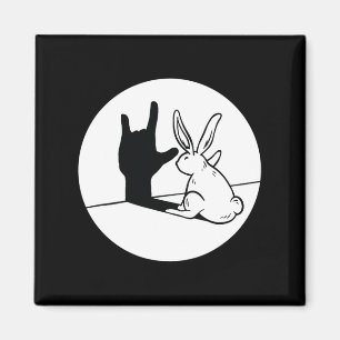 Imán ILY Rabbit ASL Hand Gesture Deaf Hearing Loss Awar