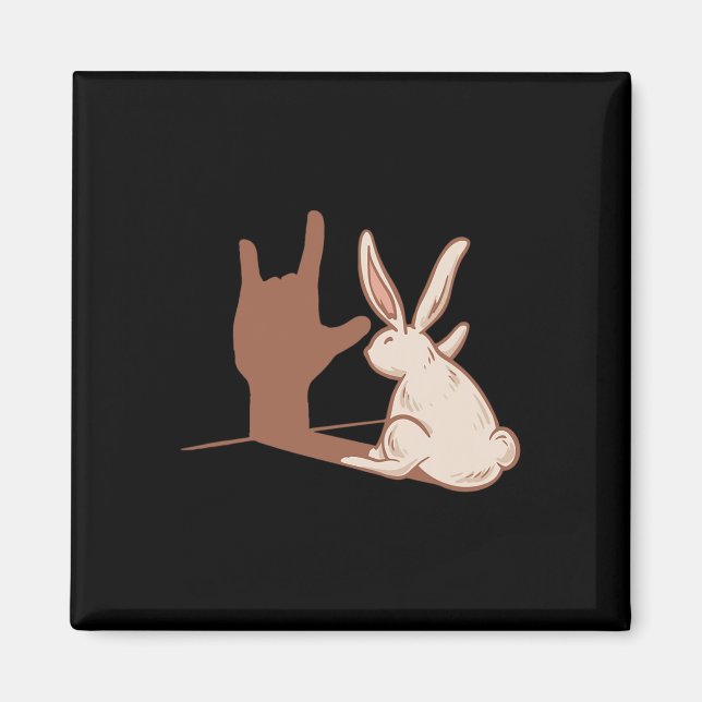 Imán ILY Rabbit ASL Hand Gesture Deaf Hearing Loss Awar (Frente)