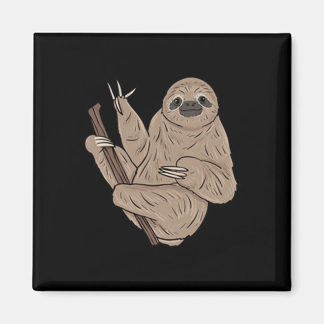 Imán ILY Sloth ASL Hand Gesture Deaf Hearing Loss Aware (Frente)