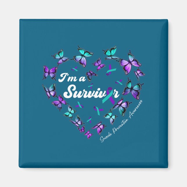 Imán I'm A Survivor Suicide Prevention Awareness Butter (Frente)