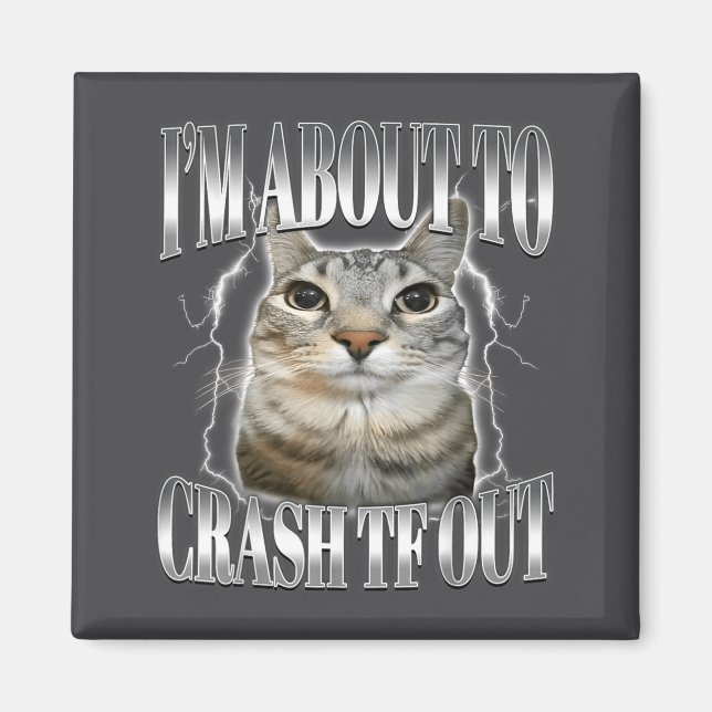 Imán I'm About To Crash Out Funny Staring Cat Brainrot  (Frente)