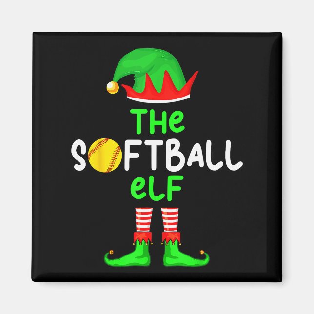 Imán I'm The Softball Elf Christmas Family Matching Paj (Frente)