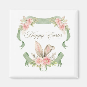 IMÁN ÍMA FELIZ PASCOA COELHO FLORAL AQUARELA