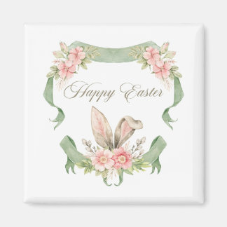 IMÁN ÍMA FELIZ PASCOA COELHO FLORAL AQUARELA