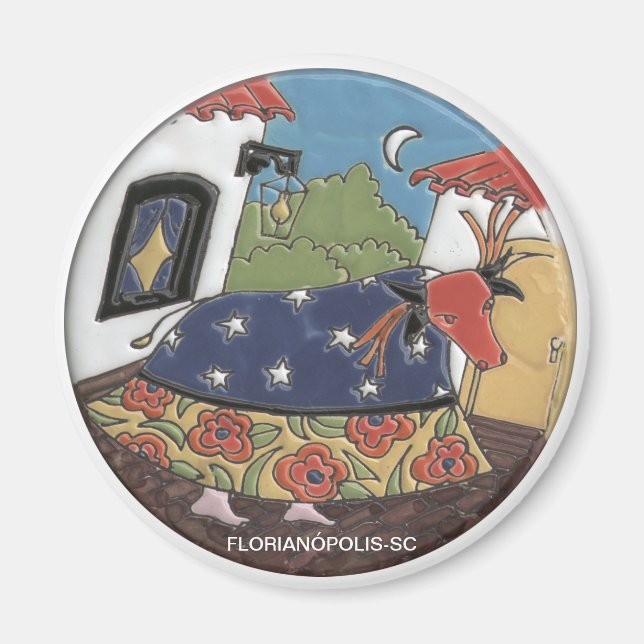 Imán Imã redondo Boi de Mamão (Frente)