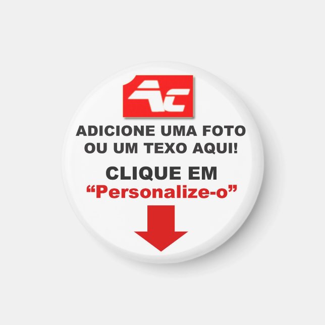Imán Imã Redondo Personalizado - Pequeno - 3,2 Cm (Frente)