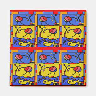 Imán Imagen con arte moderno de pescado