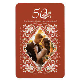 Imán Imagen de 50 años de la Romántica Rust Roja