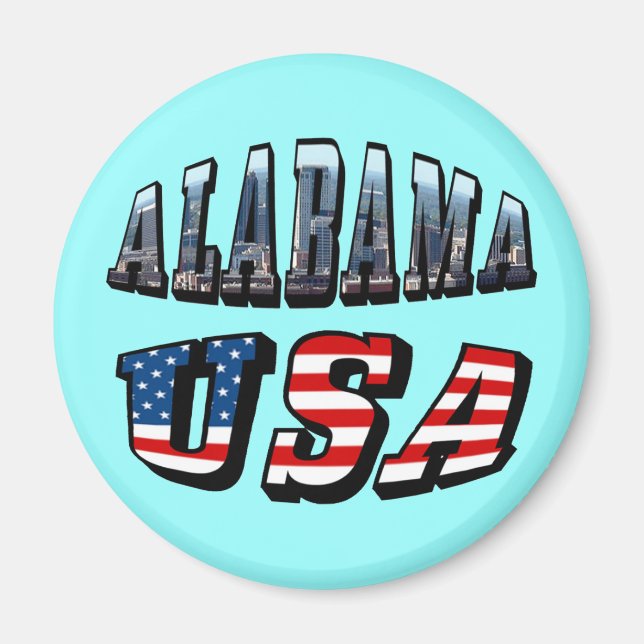 Imán Imagen de Alabama y fuente de bandera de Estados U (Frente)