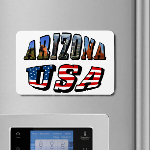 Imán Imagen de Arizona y texto de bandera de Estados Un