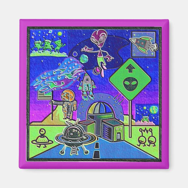 IMÁN IMAGEN DE ARTE ESPACIAL (Frente)