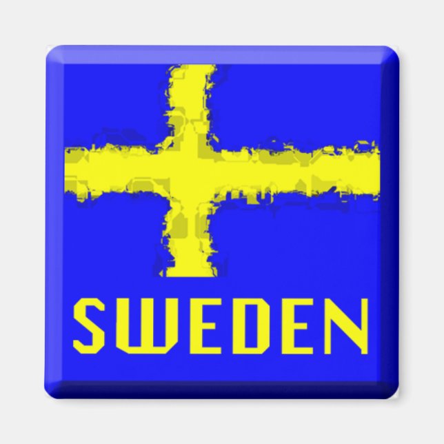 IMÁN IMAGEN DE BANDERA SUECIA (Frente)
