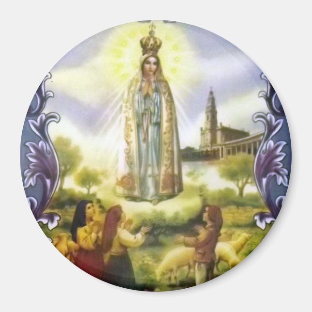 Imán Imagen de la aparición Nuestra Señora de Fátima (Frente)