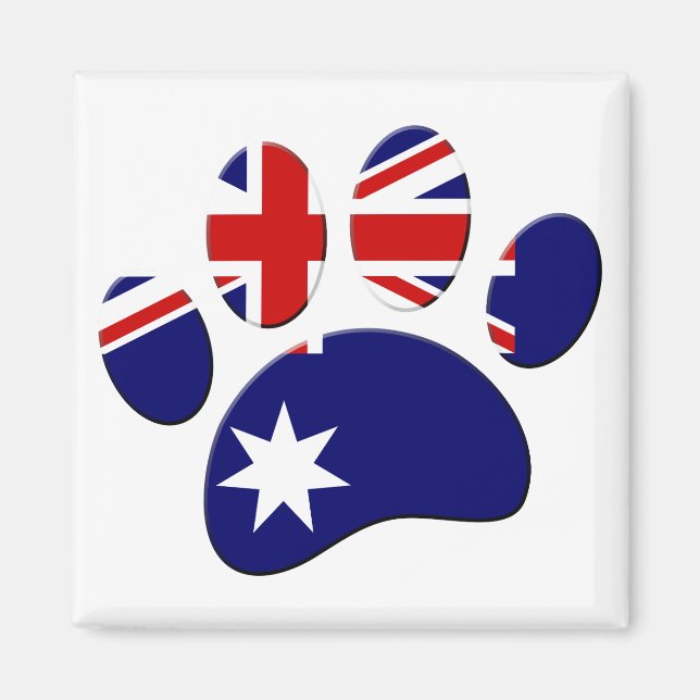 Imán Imagen de la página de perro de la bandera de Aust (Frente)