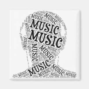 Imán Imagen de la palabra de la cabeza de música
