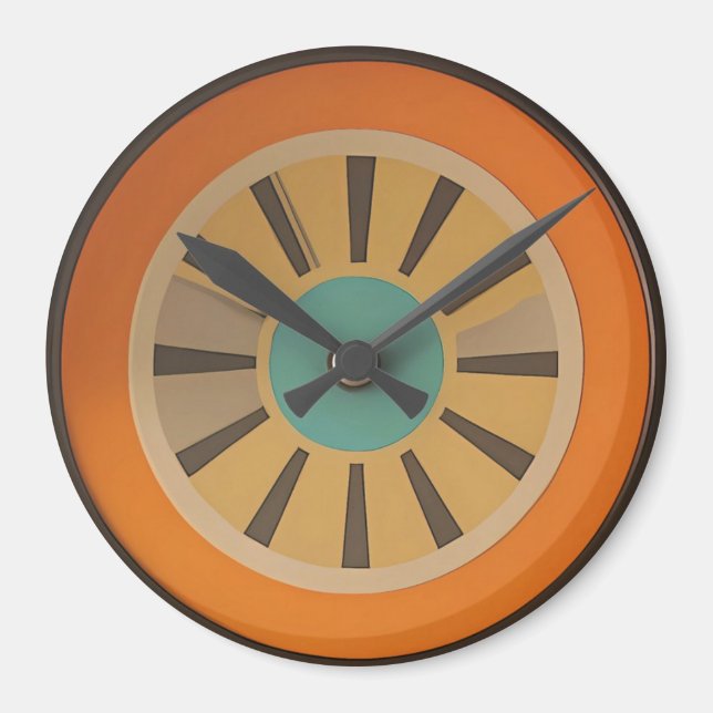 Imán Imagen de reloj de naranja futurista atómica (Frente)
