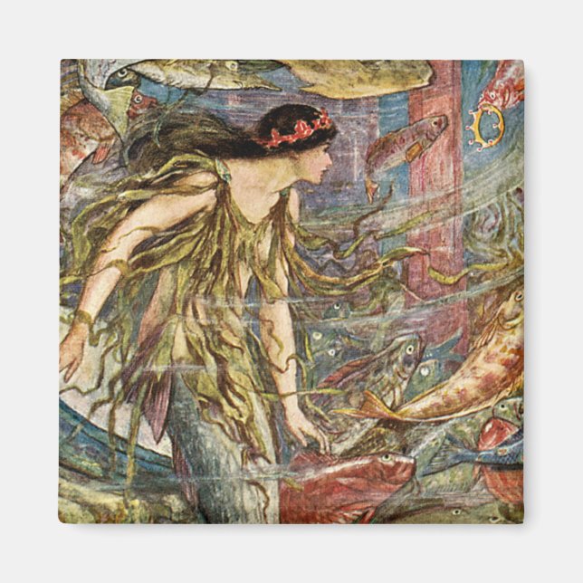 Imán Imagen de sirena victoriana de H J Ford (Frente)