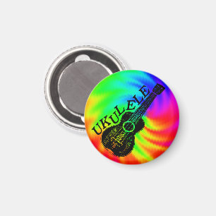 Imán Imagen de ukelele psicodélico colorido