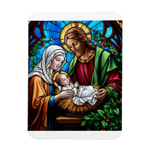 Imán imagen de vidrio teñido de cristal de familia de a