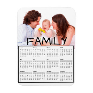 Imán Imagen familiar perosnalizada del calendario 2018