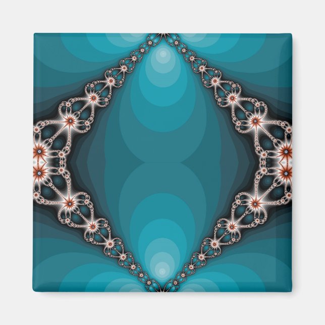 Imán Imagen fractal abstracta de Ocean X 2 (Frente)