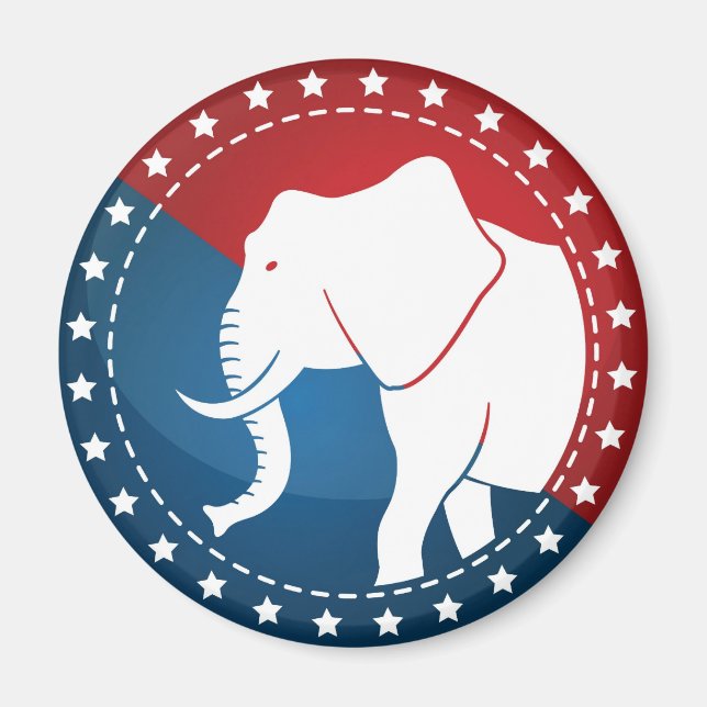 Imán Imagen ilustrada de Kozzi-de-a-elephant-badge-5000 (Frente)