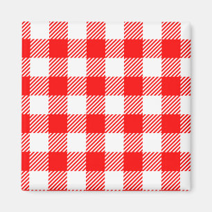 Imán Imagen impresa en manteles de picnic de gingham ro