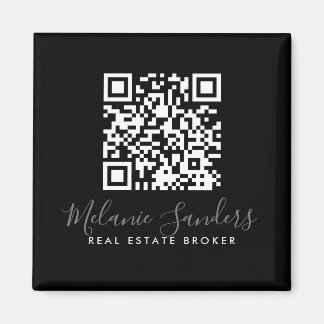 IMÁN IMAGEN INMOBILIARIO NEGRO DE NEGOCIOS CON CÓDIGO Q