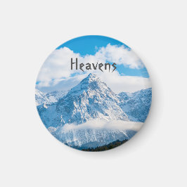 Imán Imagen personalizada de cielo azul con nombre de t