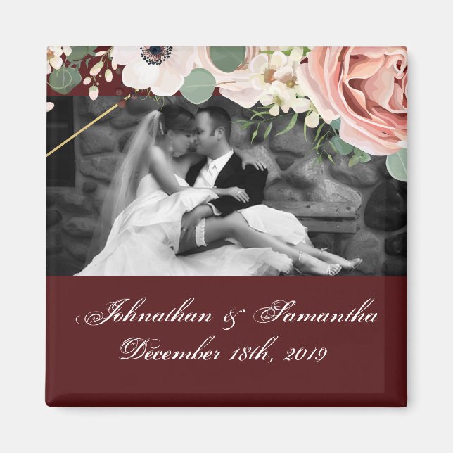 Imán Imagen personalizada Magnet Geométrica Vino Jardín (Frente)