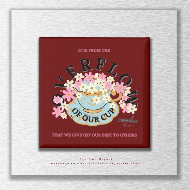 Imán IMAGEN SOBREFLUIDO por Adiela Akoo (Overflow Magnet by Poet Adiela Akoo. Aperfect party favor. SHOP my store for more fab finds & gifts!)