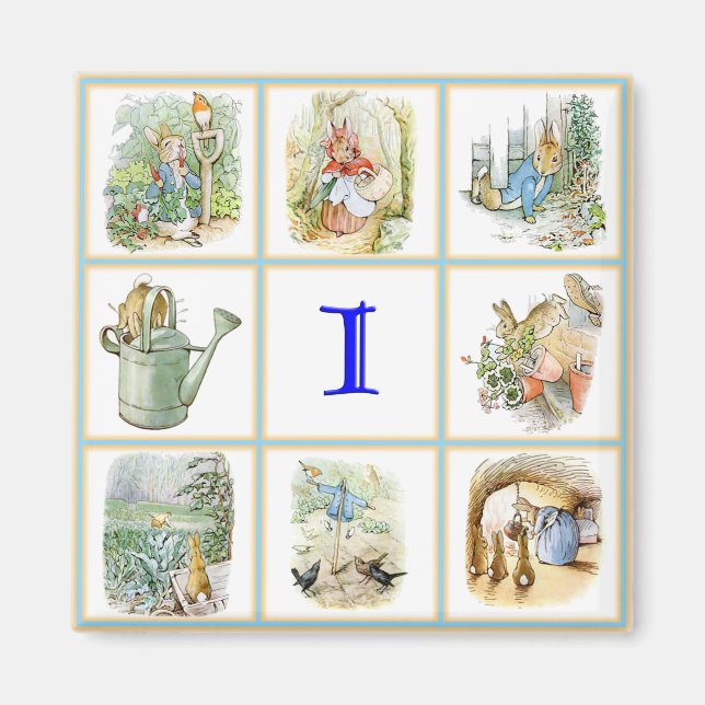 Imán Imágenes de PETER RABBIT personalizadas con la let (Frente)