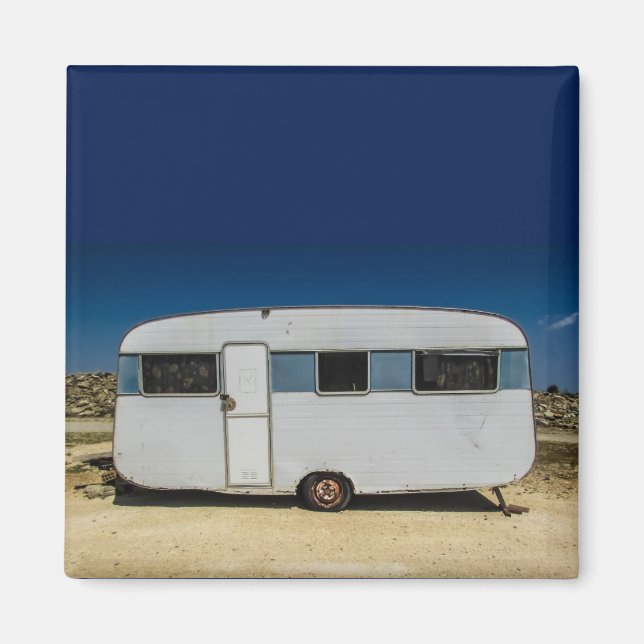 IMÁN IMÁGENES DEL CAMPER DE RETRO (Frente)