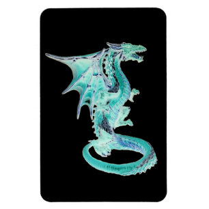Imán Imaginativo Dragón Azul Celeste Fantasía Atractiva