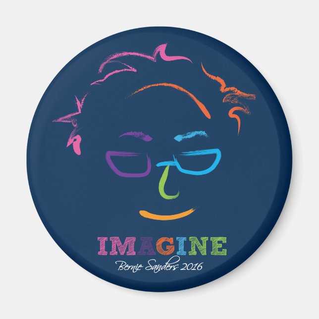 Imán Imagine Bernie Sanders 2016 - pinceladas (Frente)