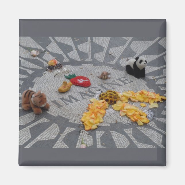 Imán Imagine Strawberry Fields Central Park NYC foto (Frente)