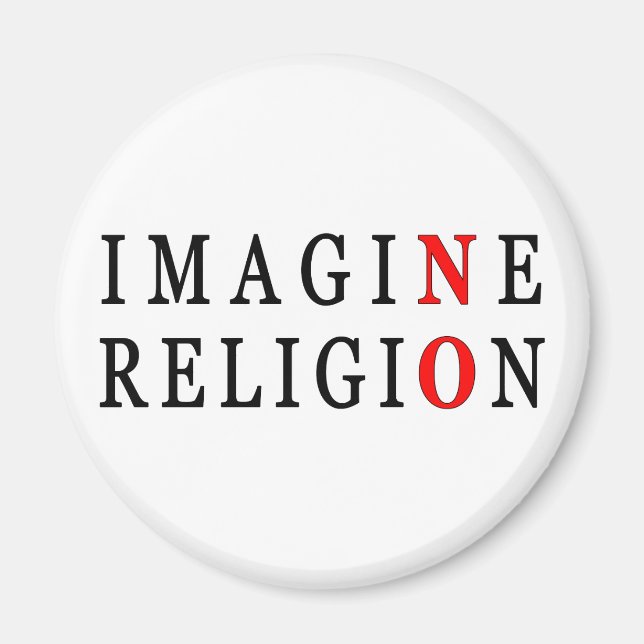 Imán Imaginen ninguna religión (Frente)