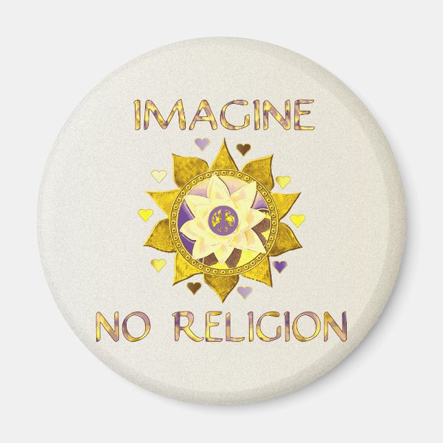 Imán Imaginen ninguna religión (Frente)