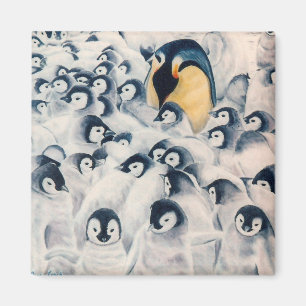 Imán "Imán de la familia del pingüino"