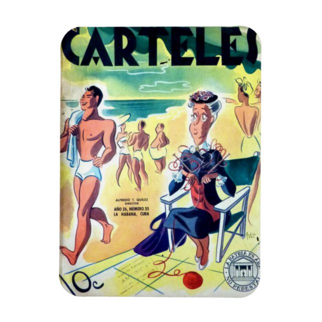 Imán Iman de Nevera Cuba Vintage Revista (Vertical)