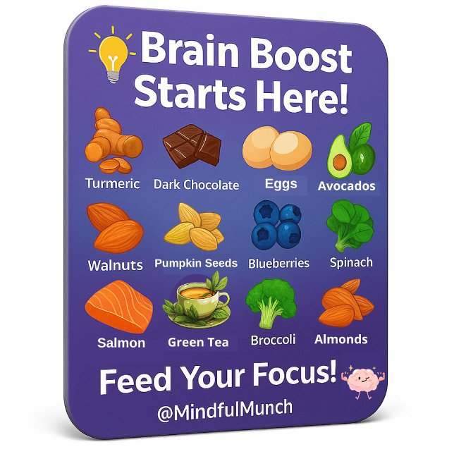 Imán 🧠Imán de nevera para potenciar el cerebro (Sharpen your focus with this brain food magnet—great for students, parents & professionals)